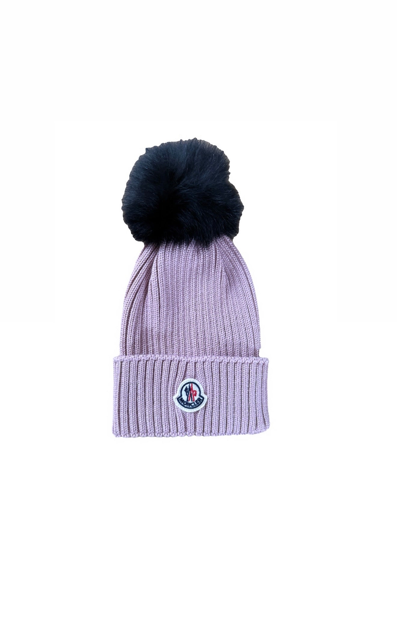 Moncler Kids Pink Beanie w Pom Pom Size M