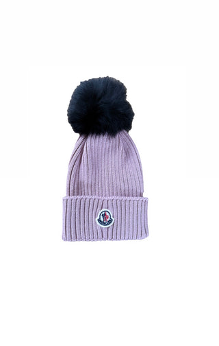 Moncler Kids Pink Beanie w Pom Pom Size M