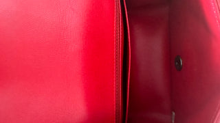 Red Square Mini Lambskin Quilted Flap Bag w Ruthenium Hardware
