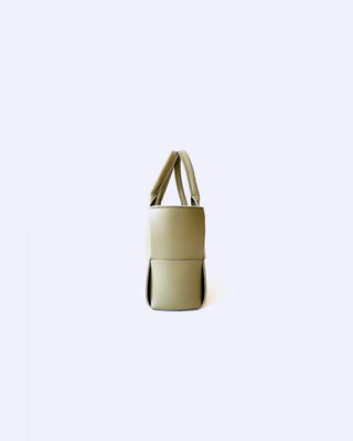 Travertine Intreccio Leather Mini Arco Bag