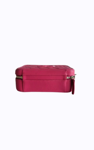Chanel Pink Quilted Medium Filigree Vanity Case Excellent Condition