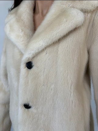 Saint Laurent White Mink Cropped Jacket