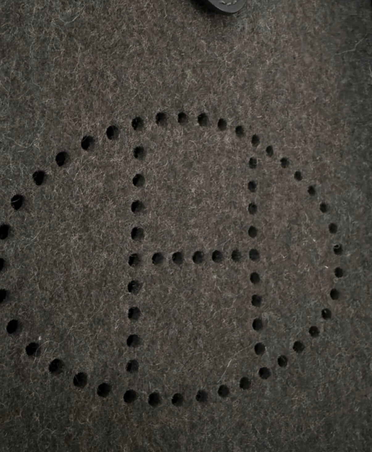 Brown Wool Mini Hermes Crossbody Bag