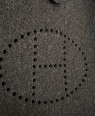 Brown Wool Mini Hermes Crossbody Bag