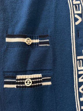 Chanel Iconic Navy Knit Cardigan