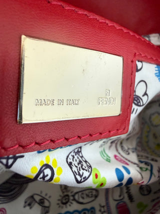 FENDI Red Vintage Monogrammed Mama  Baguette