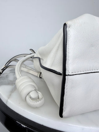 Loewe Dusty White Flamenco Clutch w Strap Excellent Condition