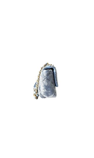 Light Blue Sequin Quilted Chanel 19 Flap Bag