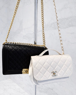 Chanel Black Quilted Lambskin Medium Boy Bag