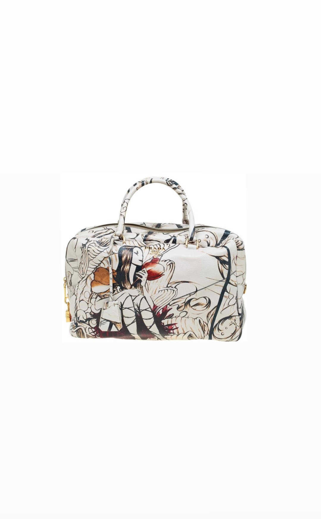 SUPER RARE Beige Astro Cervo Lux Hand Painted Deer Skin James Jean Art Fairy Bag