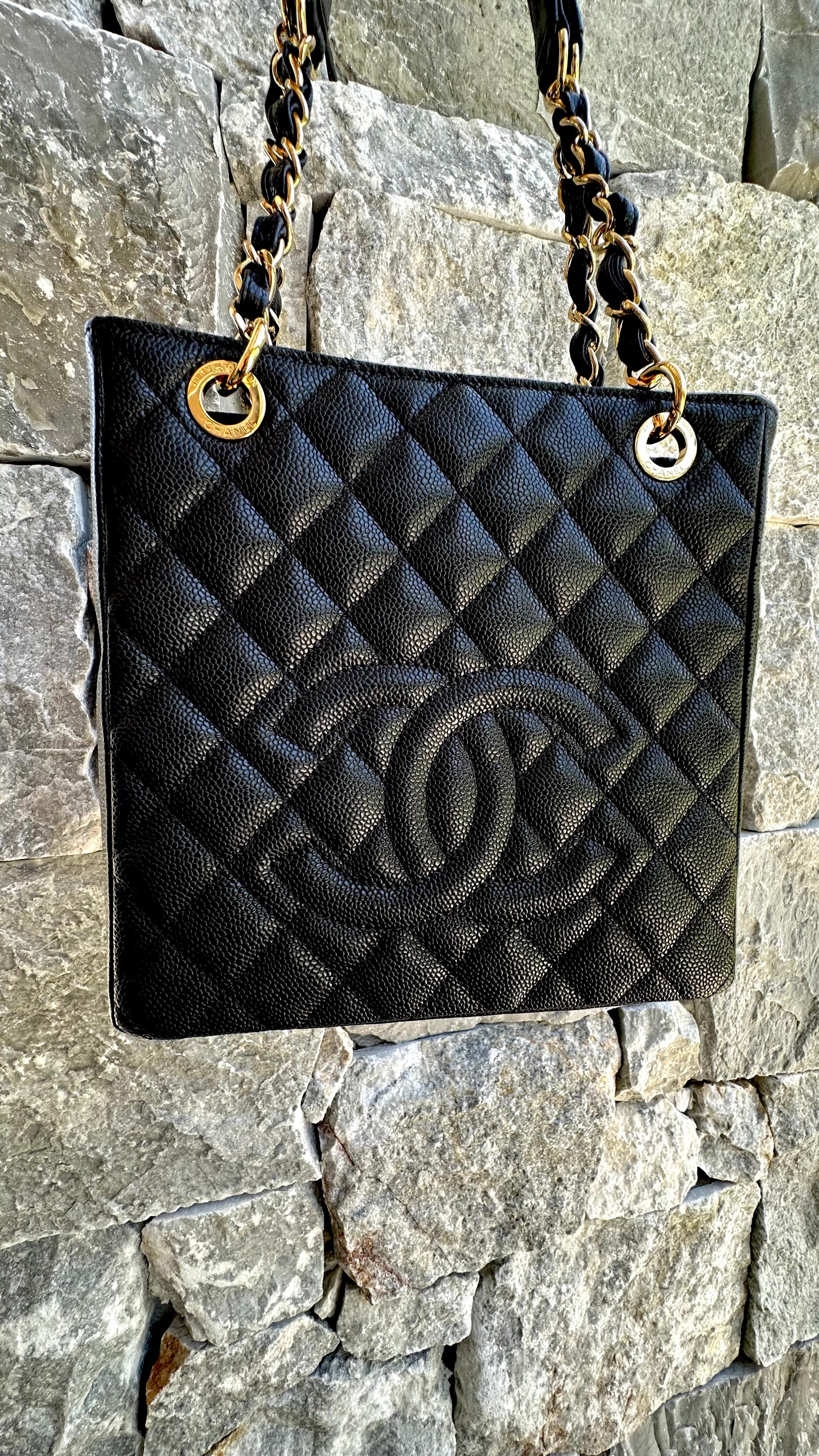 Black Quilted Caviar Leather PST