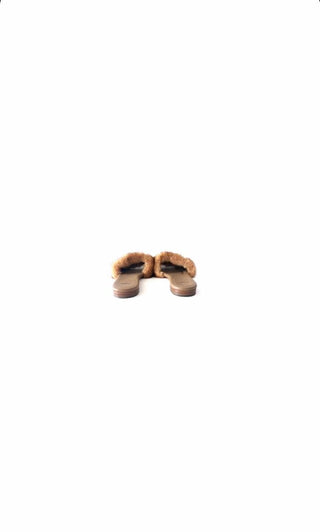 Brown Mink Slides                                  Size 37