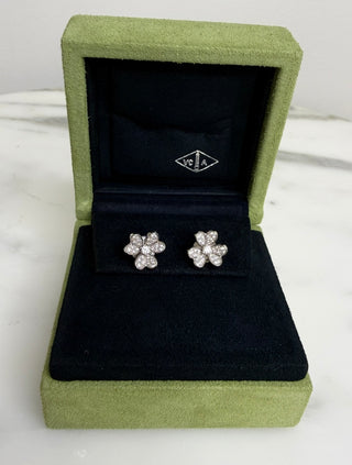Van Cleef & Arpels White Gold 18k Diamond Frivole Mini Model Earrings