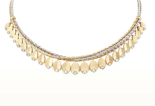 Yellow Gold & White Gold Grain De Cafe Diamonds Necklace