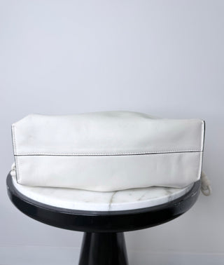 Loewe Dusty White Flamenco Clutch w Strap Excellent Condition