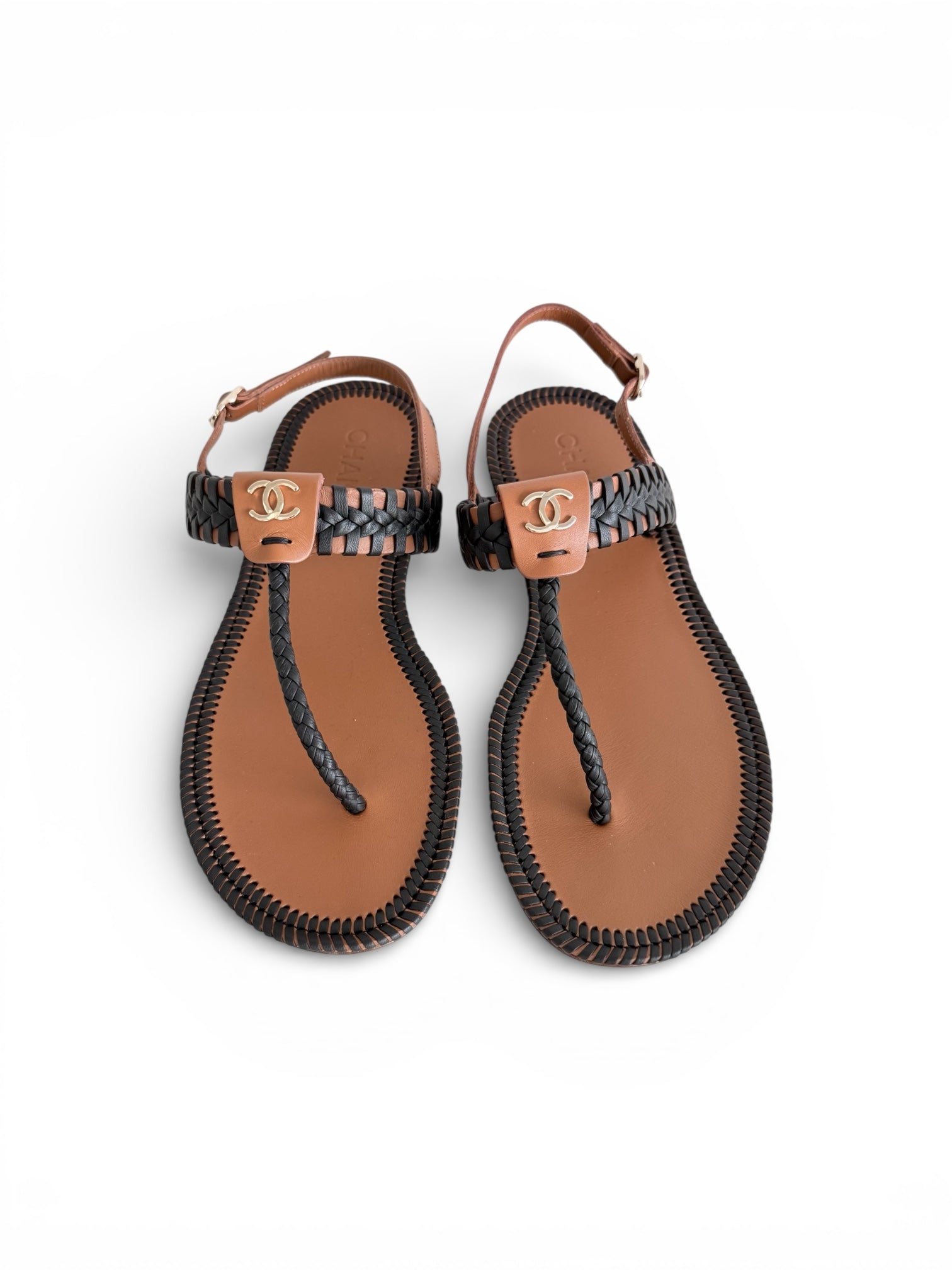 Chanel leather Thong Sandals BRAND NEW  Size 39.5