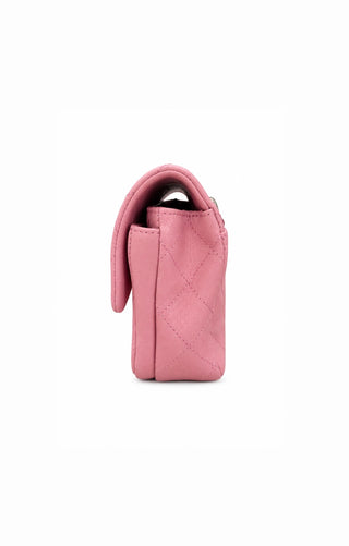 Chanel Pink Lambskin Double Carry Waist Chain Flap Bag Excellent Condition