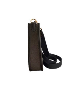 Brown Wool Mini Hermes Crossbody Bag