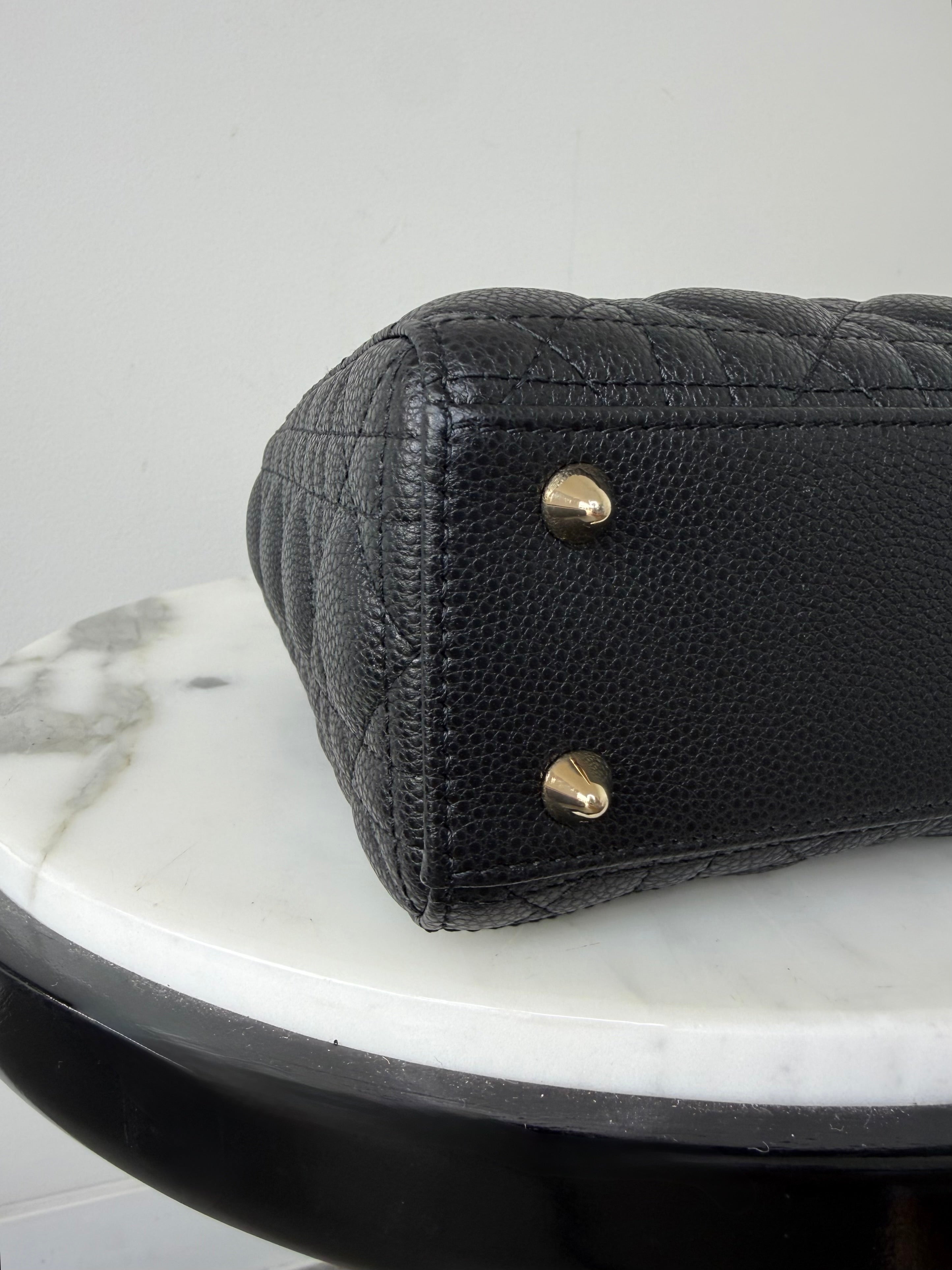 Dior Black Small Cannage Grained Calfskin Lady Dior Bag EXCELLENT CONDITION