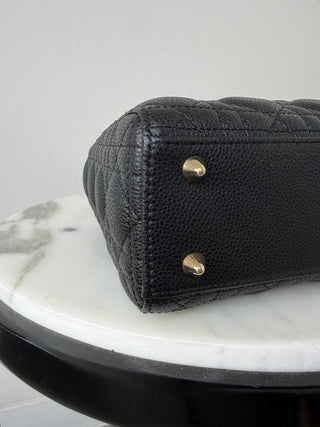 Dior Black Small Cannage Grained Calfskin Lady Dior Bag EXCELLENT CONDITION