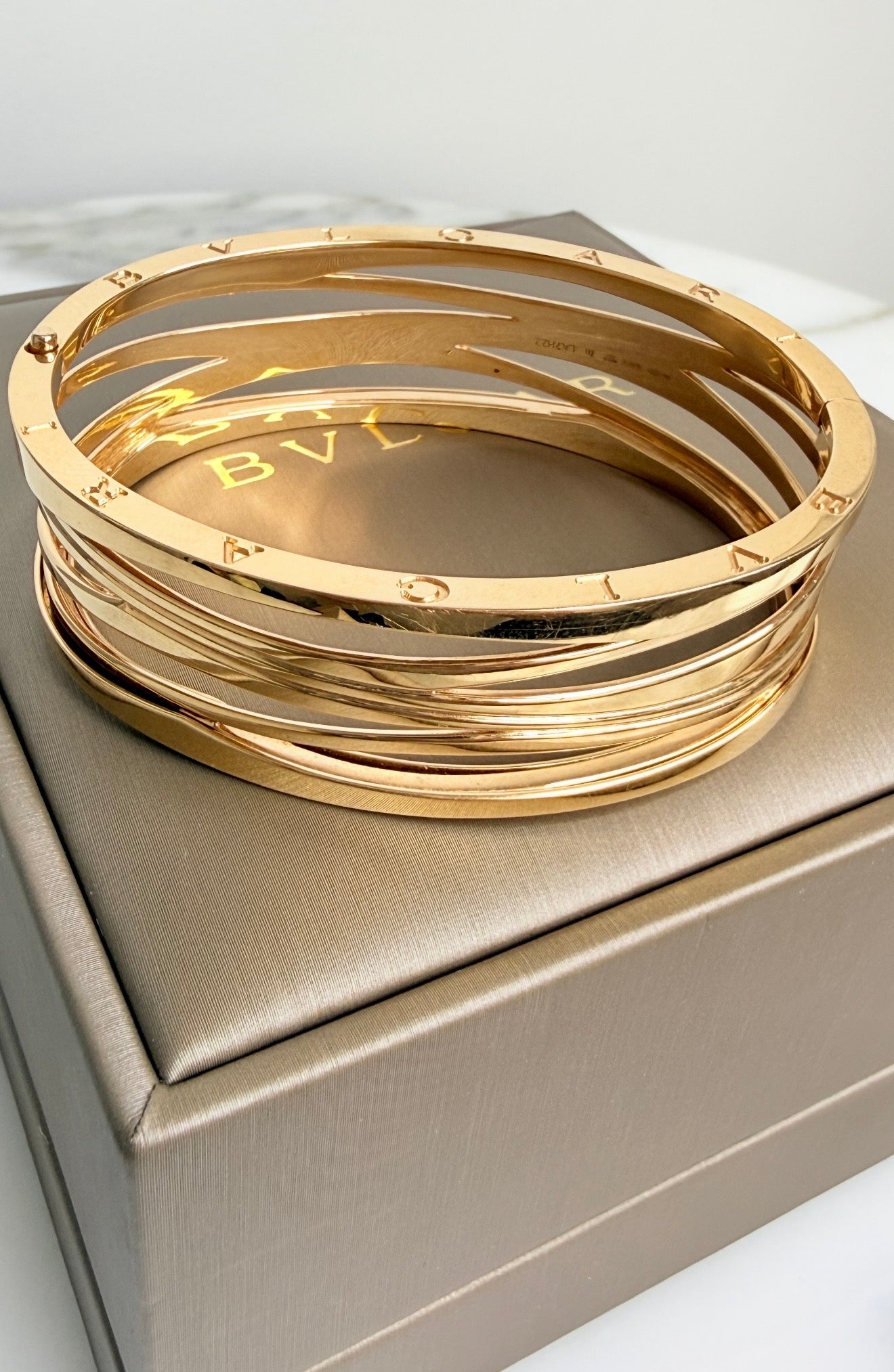 Bvlgari B.Zero1 18k Rose Gold Wide Bracelet