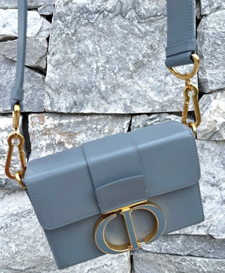 Blue/Grey Calfskin Shoulder Bag CHRISTIAN DIOR