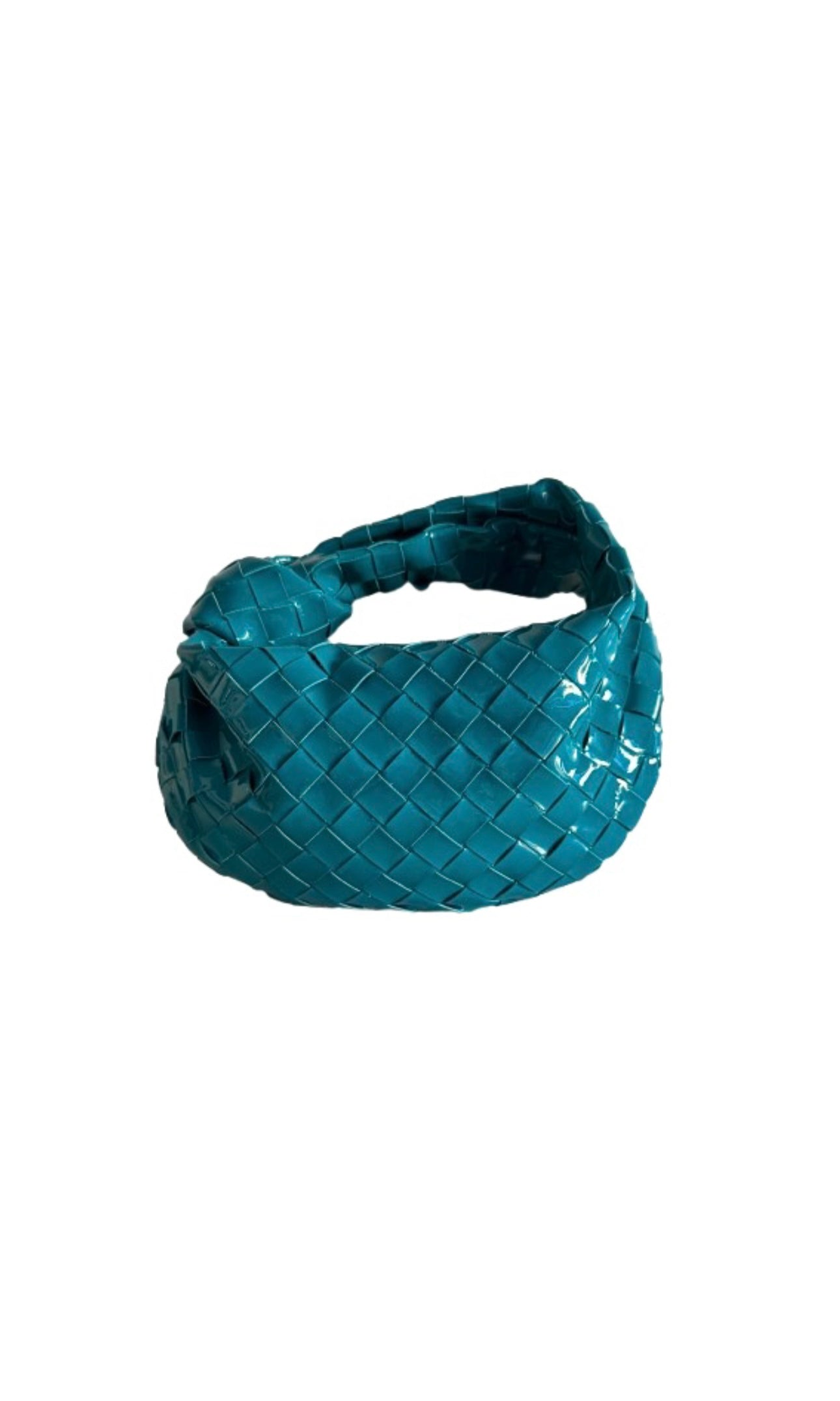 Turquoise Patent Mini Intrecciato Jodie Bag
