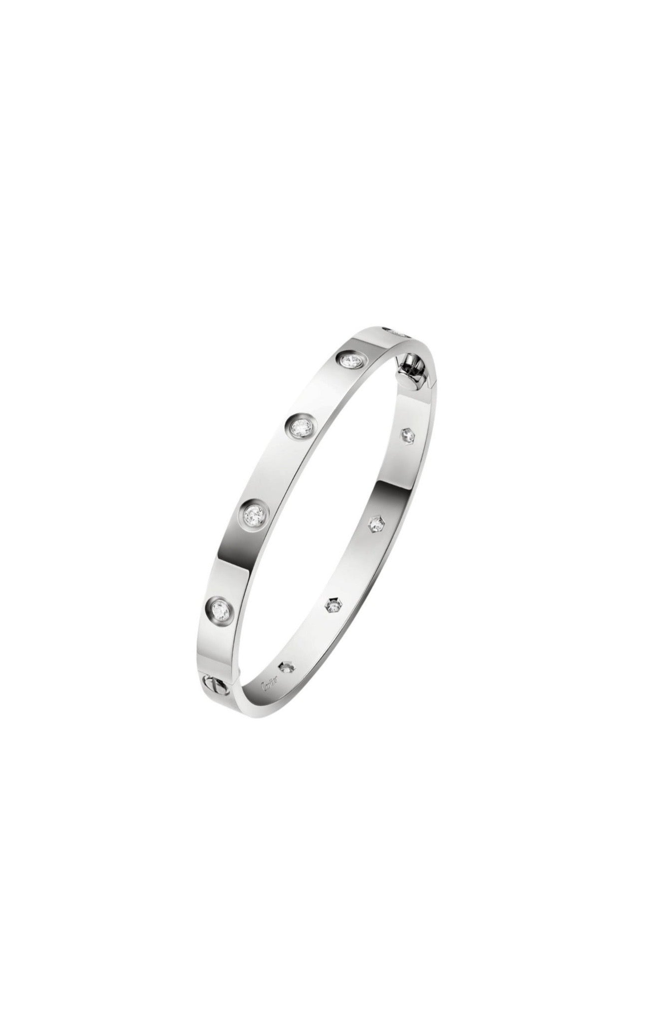 White Gold 10 Diamonds Love Bracelet