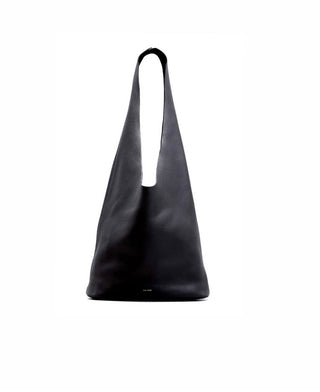 The Row Black Bindle Pebbled Leather Tote Bag
