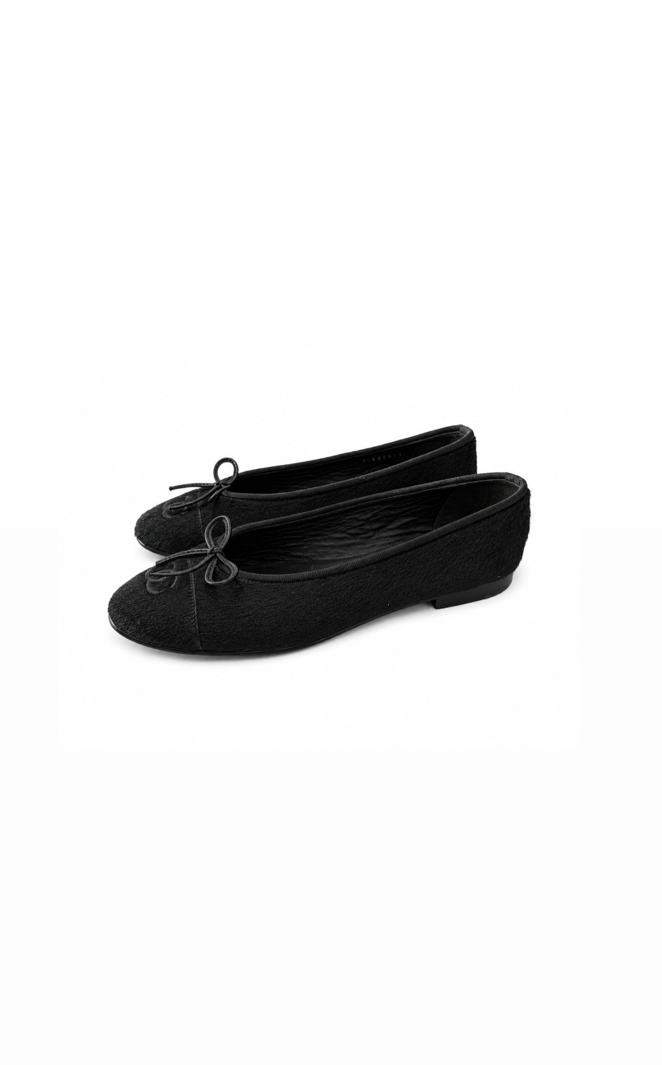 Black Pony Hair Ballet Flats