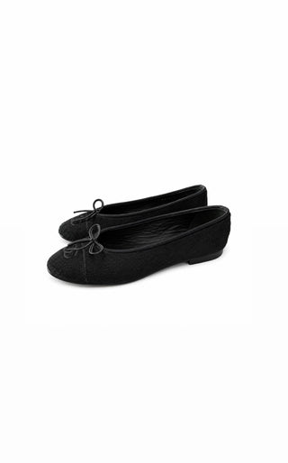 Black Pony Hair Ballet Flats