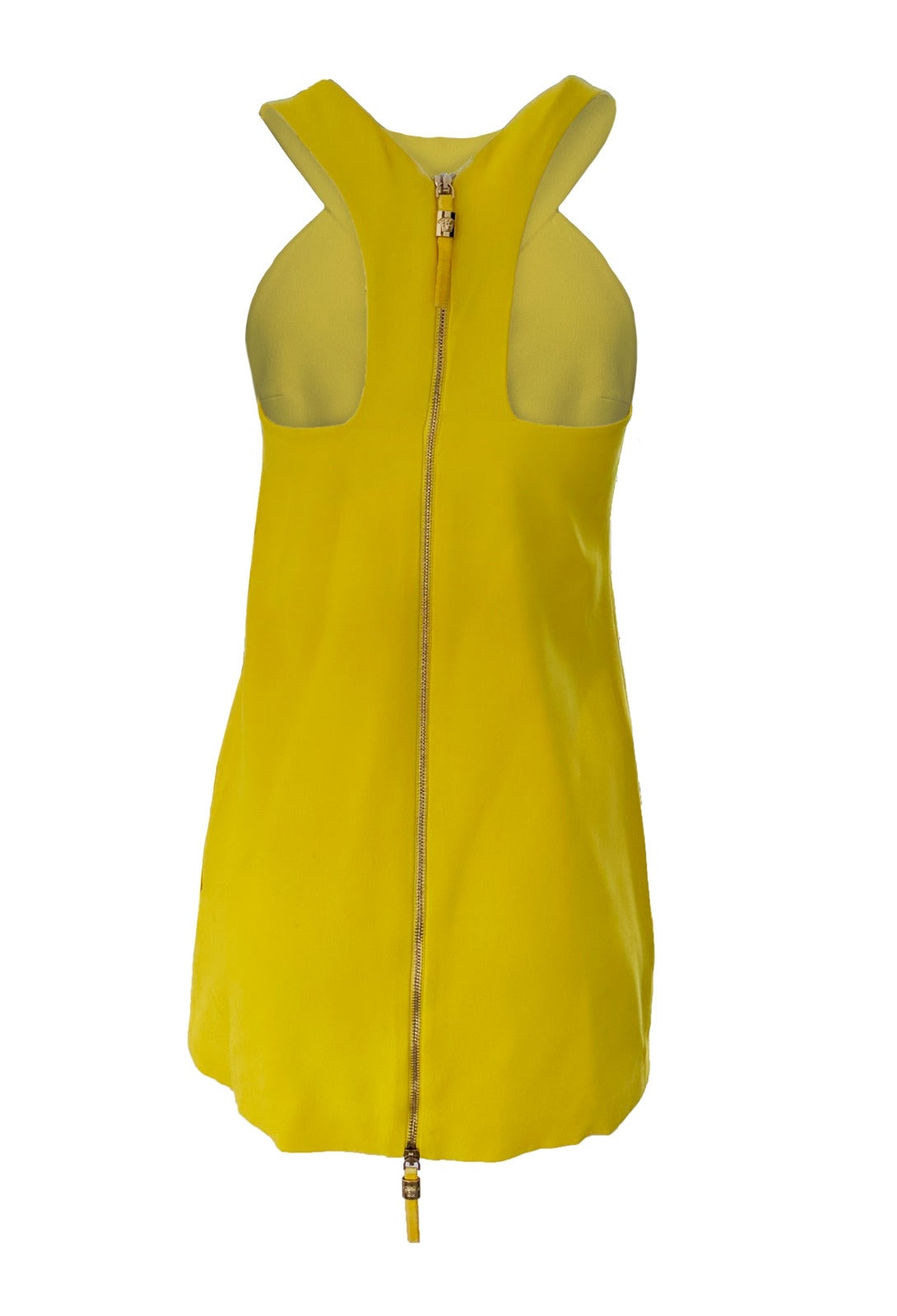 Yellow Silk Shift Mini Dress