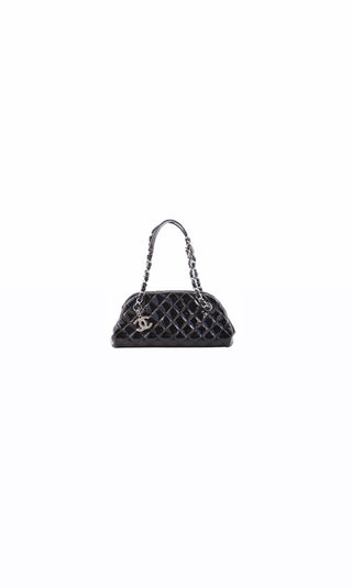 Black Patent Quilted Mademoiselle Bag