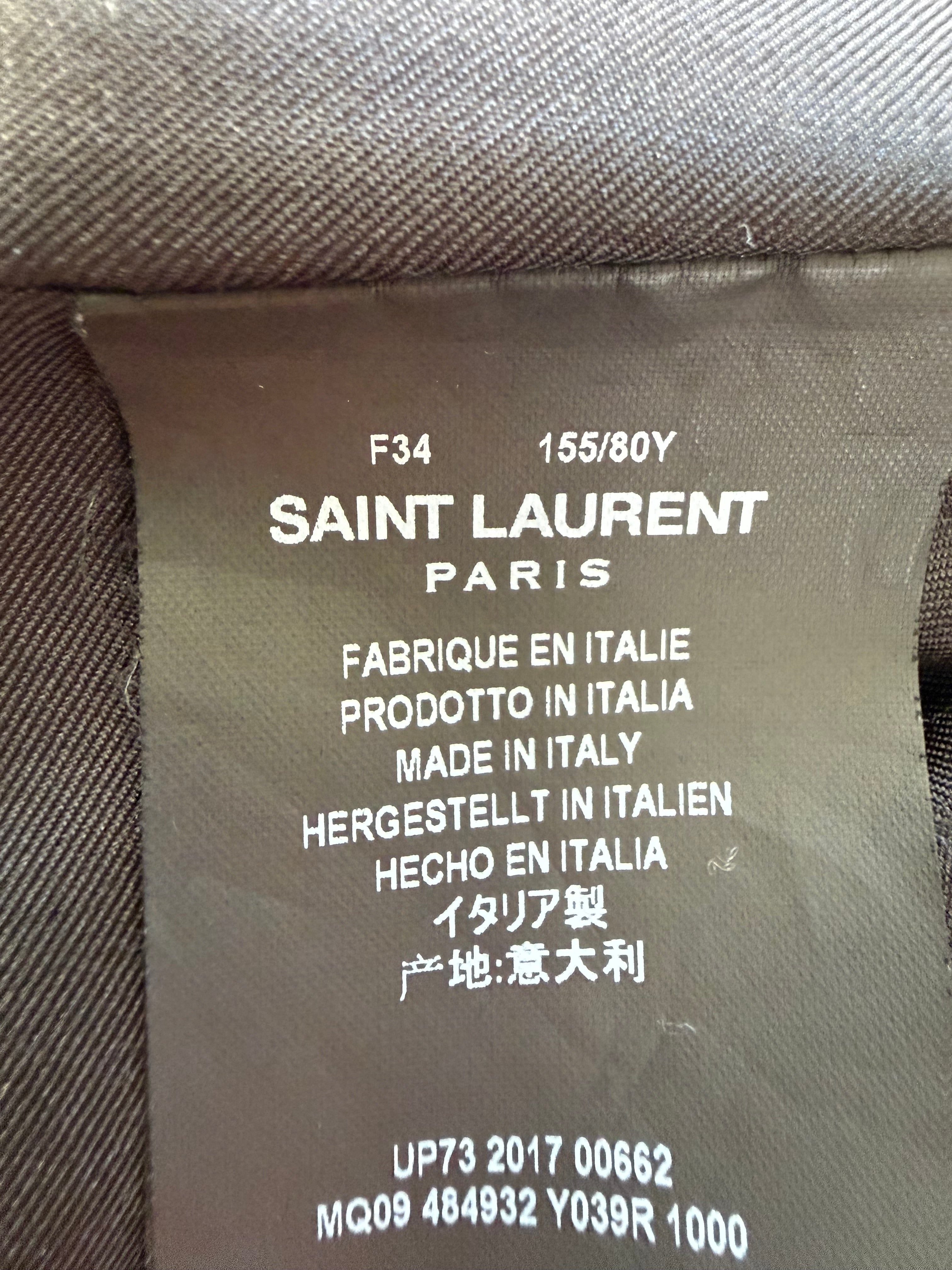 Saint Laurent Black Wool Double Breasted Sailor Coat
