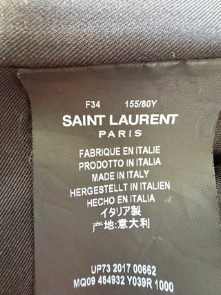 Saint Laurent Black Wool Double Breasted Sailor Coat