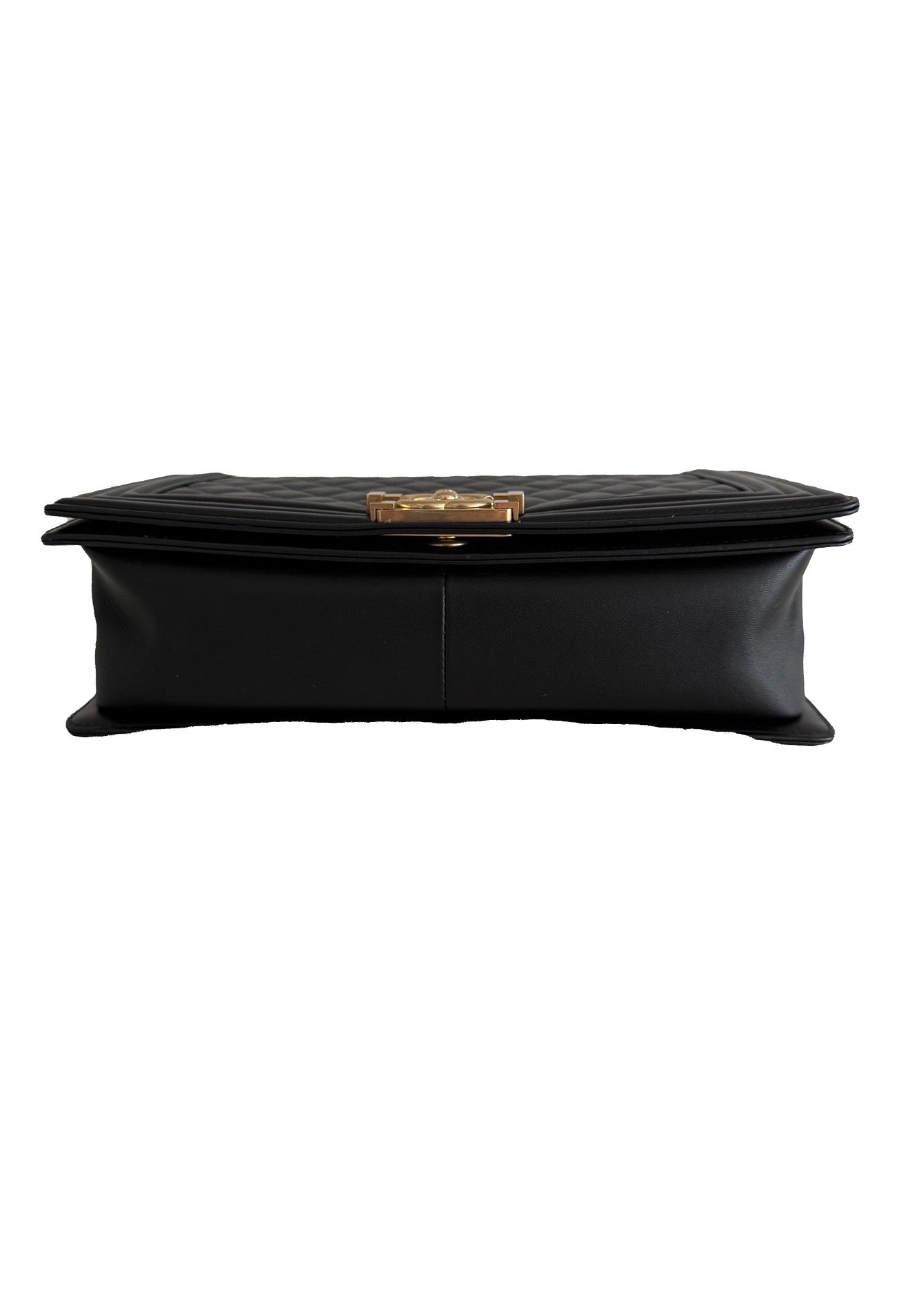Chanel Black Quilted Lambskin Medium Boy Bag