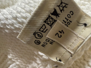 Hermes White Cotton Knot Cardigan w Rope Belt