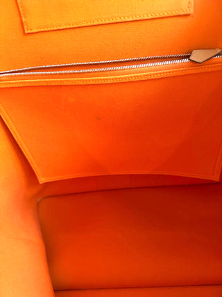 Orange Cabag Cloth Tote w Tan Handles