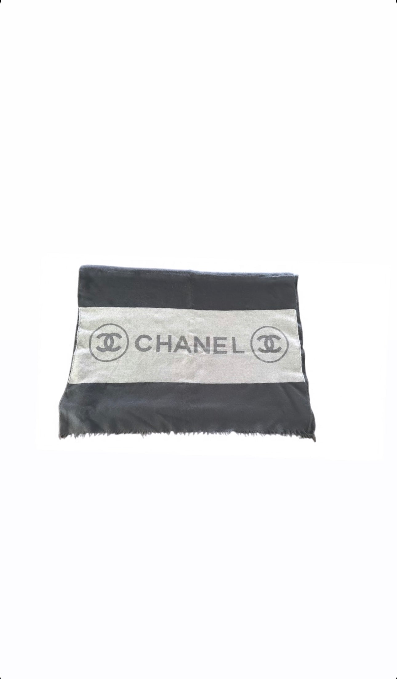 Black & Grey Cashmere Thin Scarf