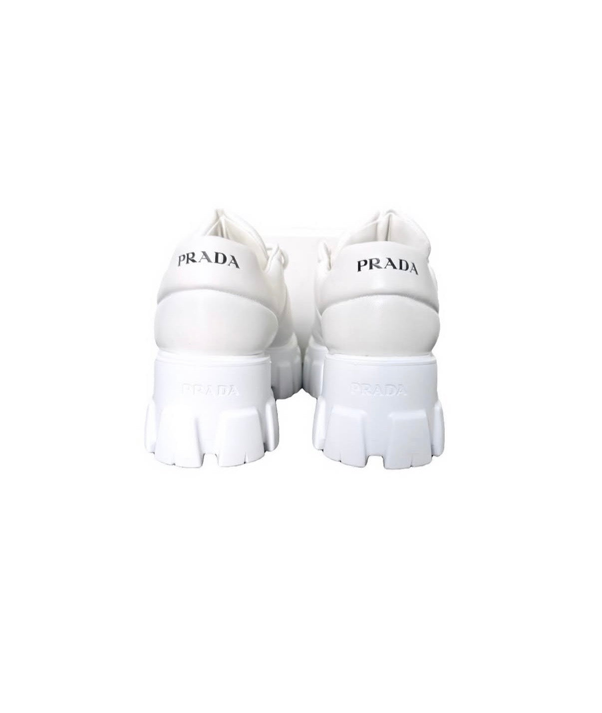 Prada White Nappa Monolith Shies Size 40