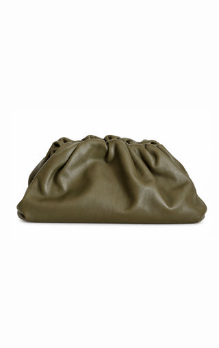 Bottega Khaki Large Pouch Clutch Bag