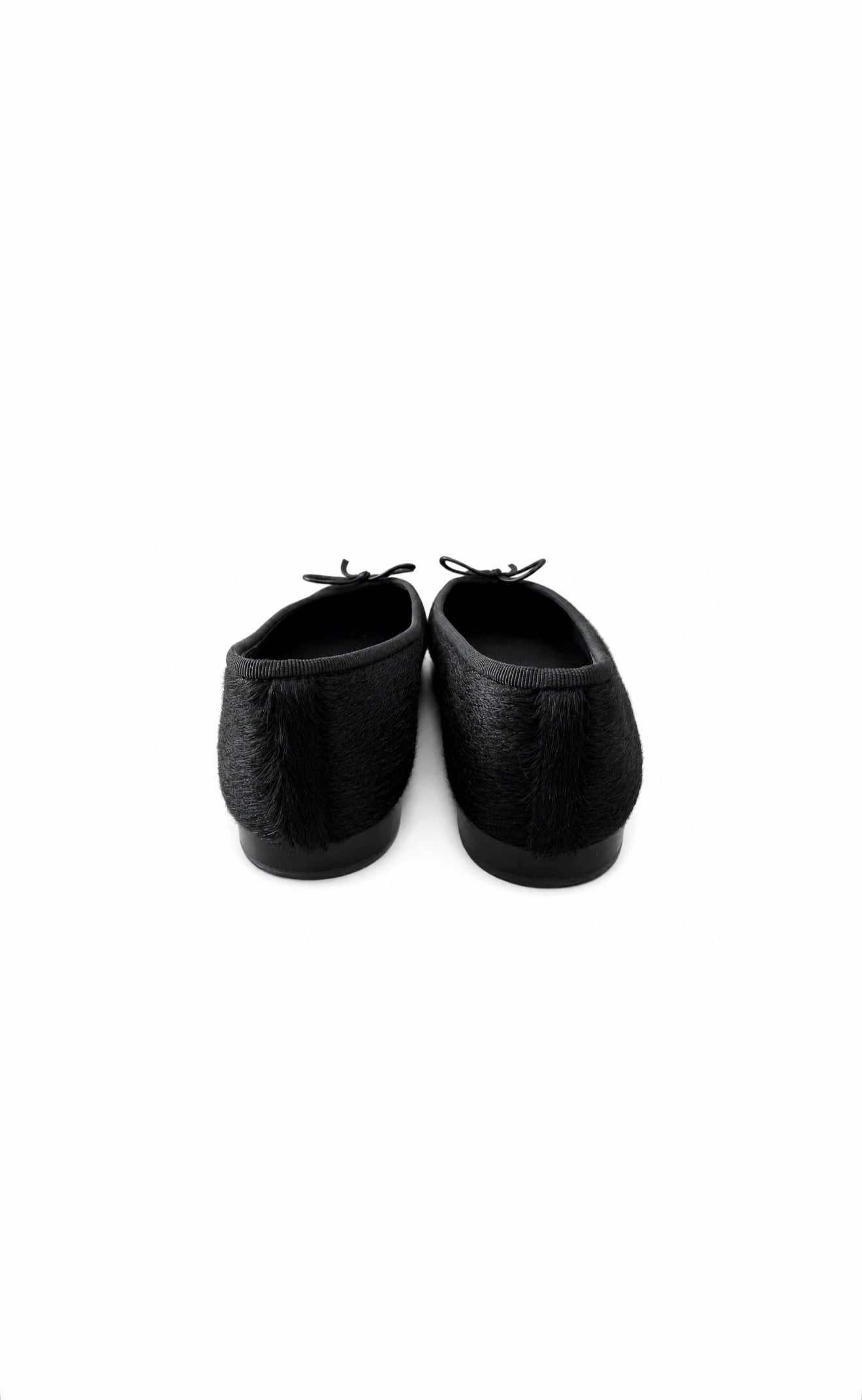 Black Pony Hair Ballet Flats