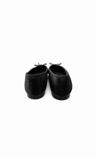 Black Pony Hair Ballet Flats