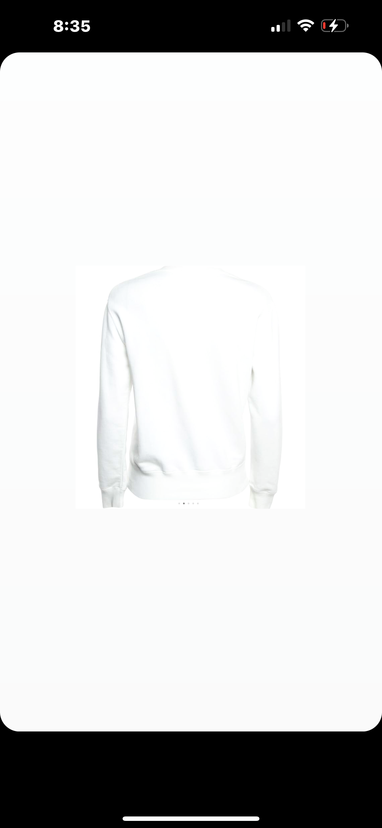 White Logo Embroidered Cotton Knot Sweatshirt