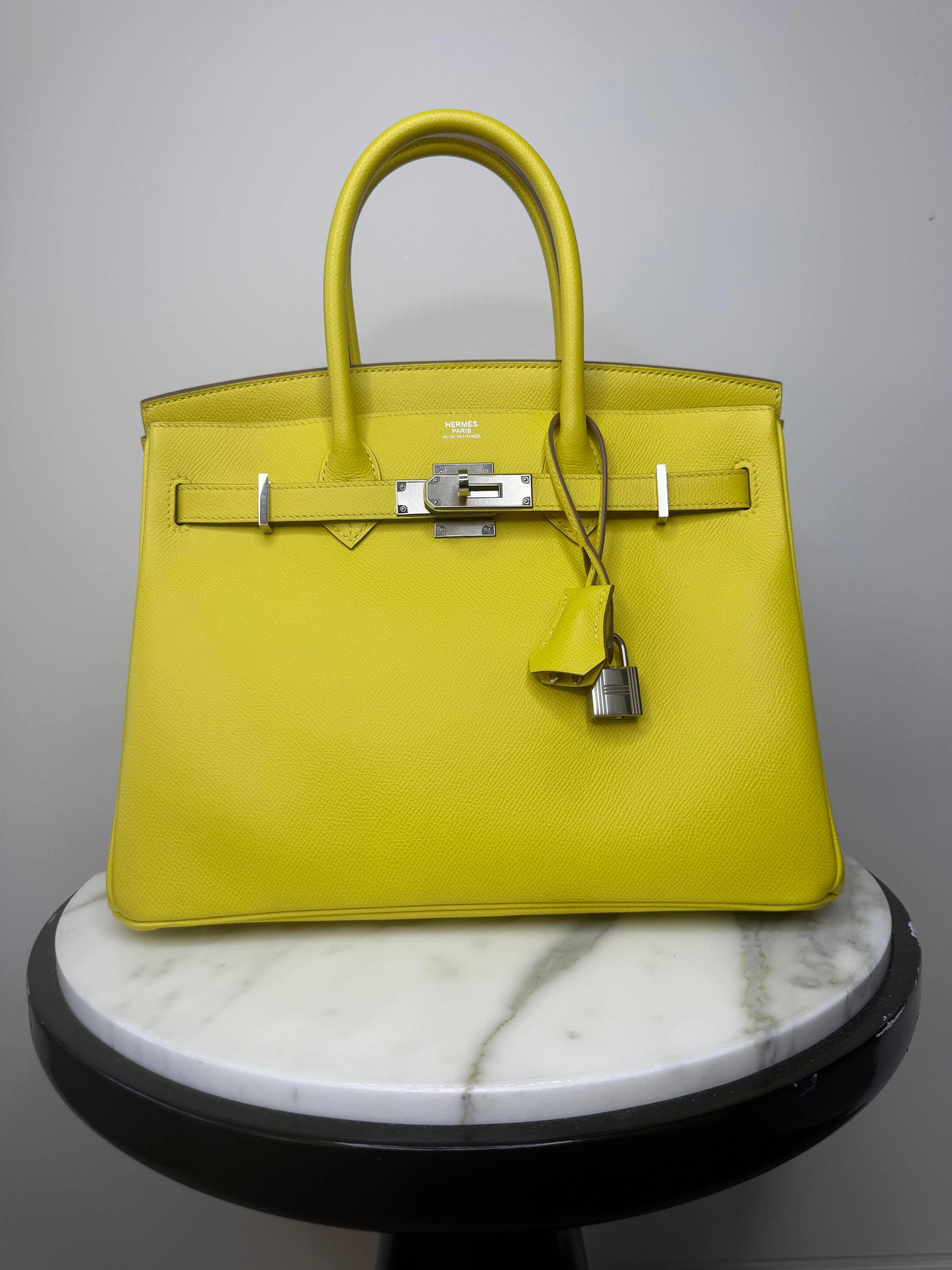 Hermes Lime Birkin 30 Epsom Leather