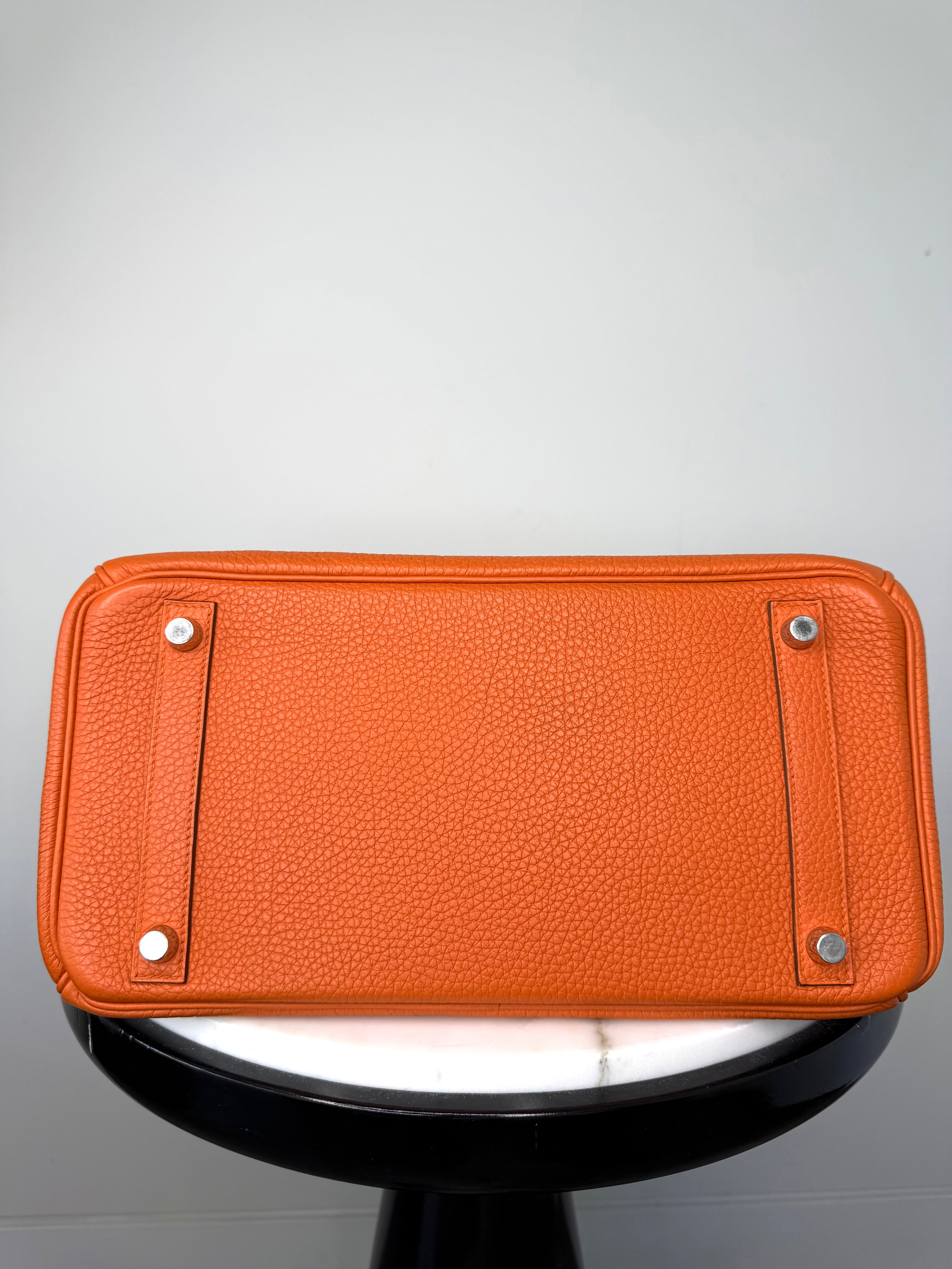 Orange Birkin 30 Palladium Hardware Excellent Condition