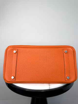 Orange Birkin 30 Palladium Hardware Excellent Condition