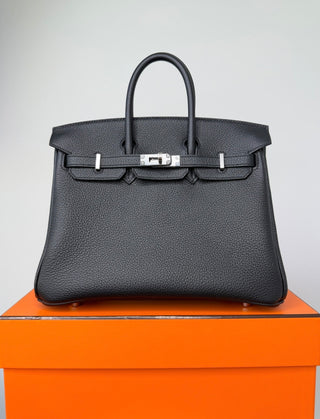 Birkin 25 Black Togo Leather Palladium Hardware BOX FRESH