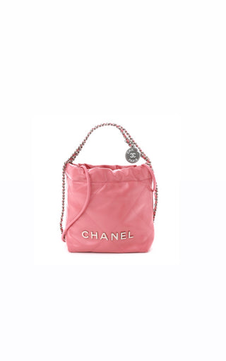 Pink Shiny Calfskin Mini 22 Handbag