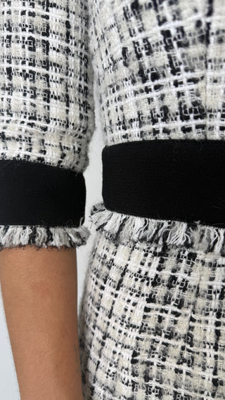 Chanel Black & White Tweed Midi Dress